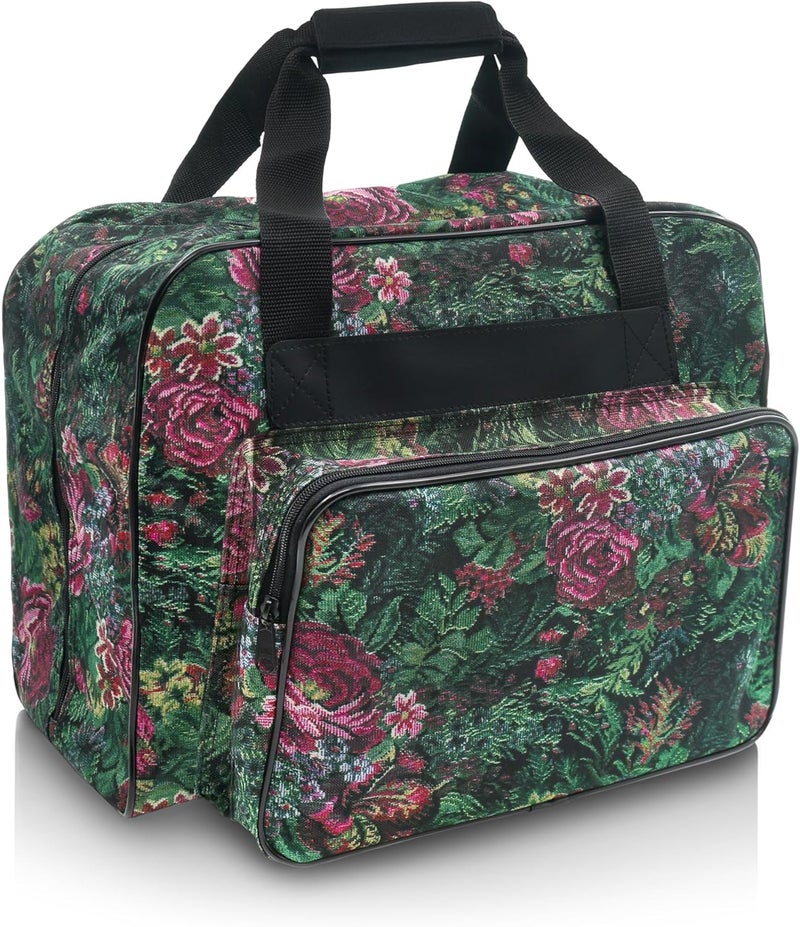 Large Floral Pattern Premium Sewing Machine Universal Carrying Case Tote Bag